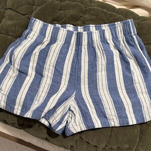 Old Navy Blue and White Striped High Waist Shorts